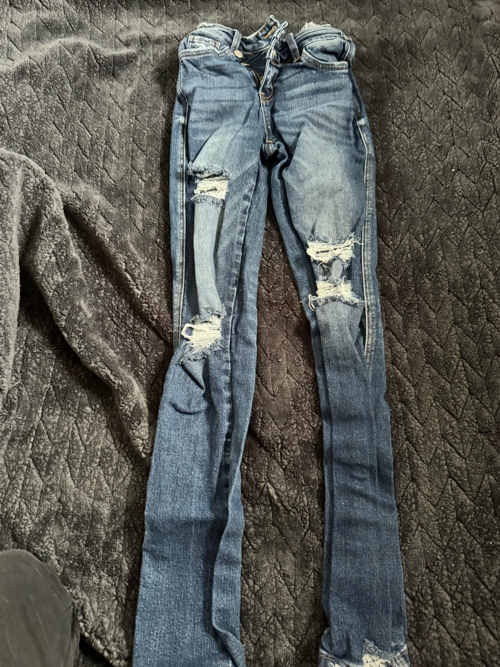 Flying Monkey Ripped Skinny Jeans - Dark Blue Wash